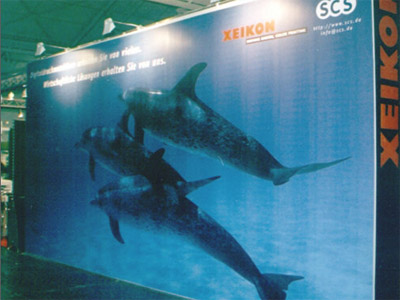 Messestnde mit Beispieldrucken