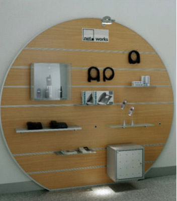 Prsentationswand, Dekorablageboden, Satufachcontainer, Prsentationsvitrine