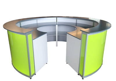 Rundtheke Leuchttheke Rio grün 3m