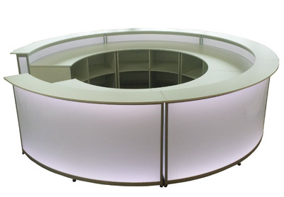 Rundtheke Leuchttheke Rio weiss miete Art.Nr. 000131