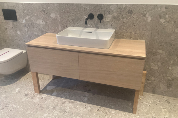 Bad Schubladenschrank Eiche weiß gebeizt