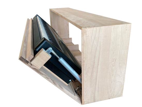 Holzverkleidung, Wandverkleidung, Pianoverkleidung Schrank mit Gasdruckdmpfer