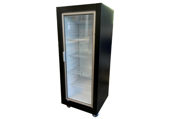 Khlschrankverkleidung Kunststoffbeschichtete Spanplatte schwarz mit Rollen Verkleidung von Gerten