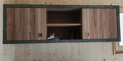 Minikche Zimmerservic mit Cerankochfeld, Sple, Khlschrank, Schubladen und optionalem Hngeschrank