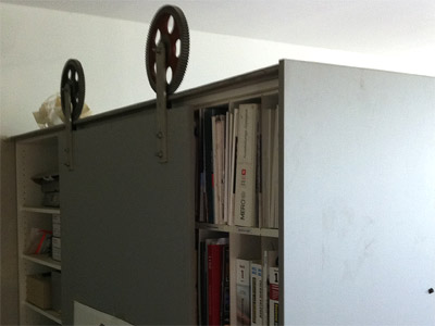 Schiebetr mit Zahnrad