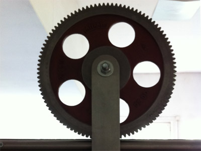 Schiebetr mit Zahnrad