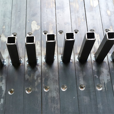 Stahlverstrkung geschweit und gebohrt