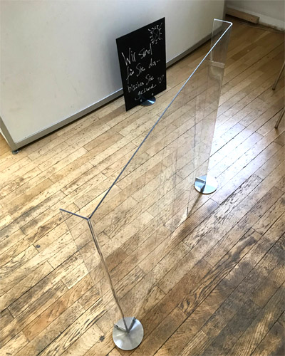 Tellerfu Halter fr Hygieneschutzwand