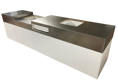 Theke Mensa mit Edelstahloberfläche