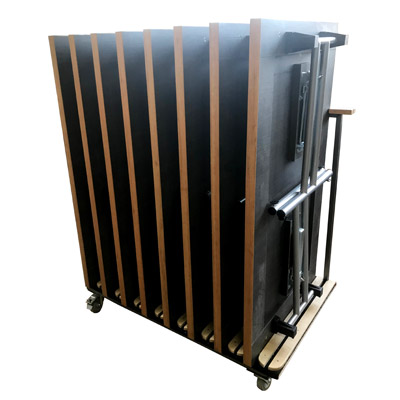 Klapptisch Tal mit fahrbarem Trgerwagen HPL beschichtet