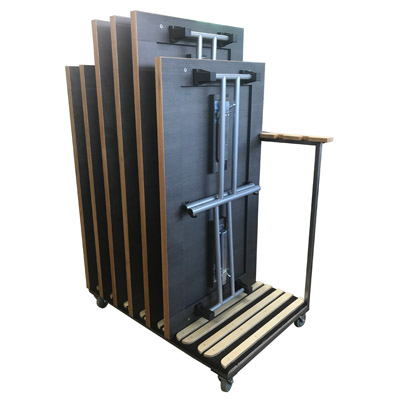 Klapptisch Tal mit fahrbarem Trgerwagen HPL beschichtet