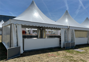 Klapptheke Festival weiß lackiert über 100 Stück auf Lager mit Transportbox